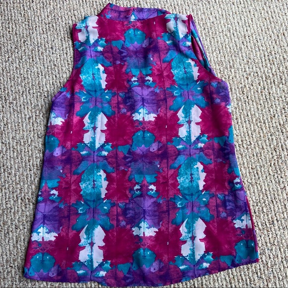 Laundry by Shelli Segal sleeveless top in vibrant pinks and blues. Size M - Picture 3 of 5